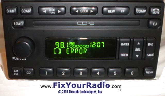Ford radio says cd error